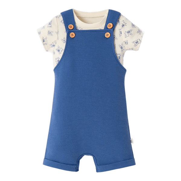 Set-Body-Manga-Corta-y-Overol--Azul-Bebes-Niños-Baby-Fresh-0-3M