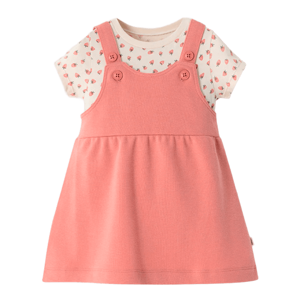 Set-Body-Manga-Corta-y-Vestido-Rosa-Bebes-Niñas-Baby-Fresh-9-12M