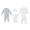 Set-Primer-Dia-Buzo-Pantalon-Pijama-Body-y-Gorro-Niños-Baby-Fresh-0-3M