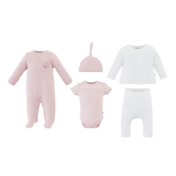 Set-Primer-Dia-Buzo-Pantalon-Pijama-Body-y-Gorro-Niñas-Baby-Fresh-0-0M