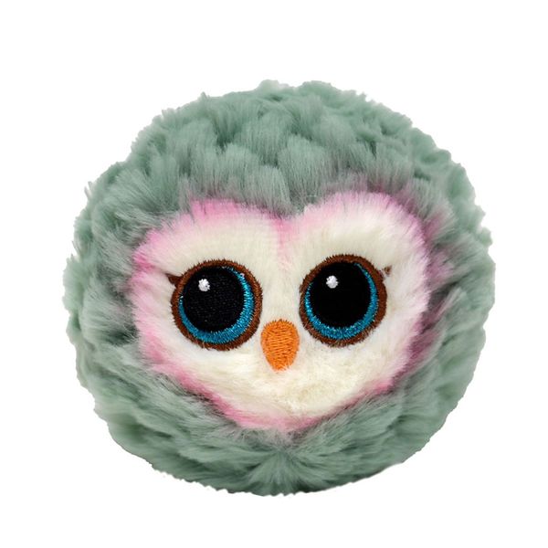 Mini-Peluche-Beanie-Bouncers-Feathers-Buho-Gris-10cm-Ty