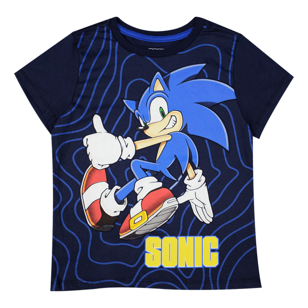 Camiseta-Manga-Corta-Estampada-Azul-Niños-Sonic