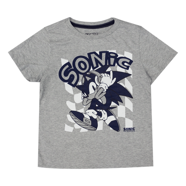 Camiseta-Manga-Corta-Estampada-Gris-Niños-Sonic