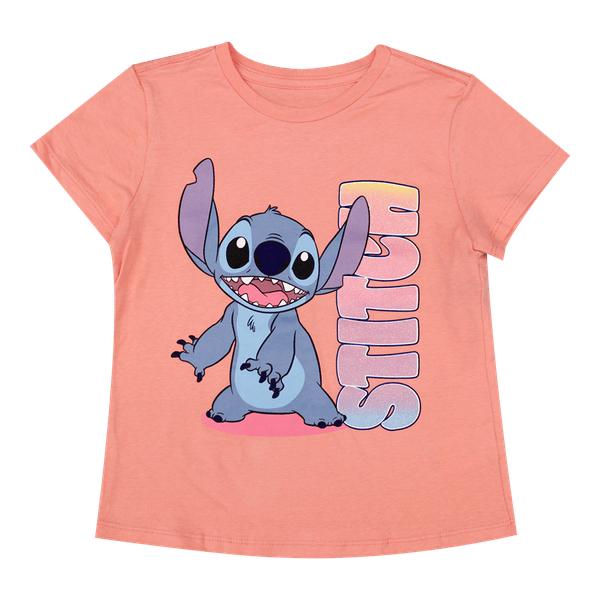 Camiseta-Estampado-Stitch-Rosado-Niñas-Lilo-y-Stitch Camiseta-Estampado-Stitch-Rosado-Niñas-Lilo-y-Stitch