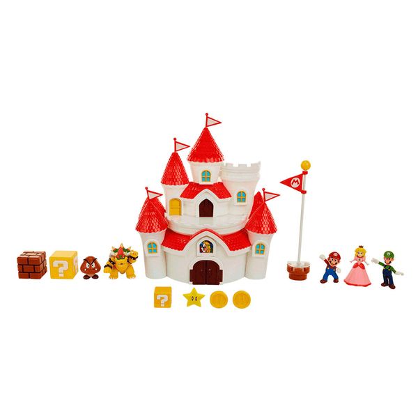 Set-Castillo-Reino-Champiñon-con-Figuras---Super-Mario