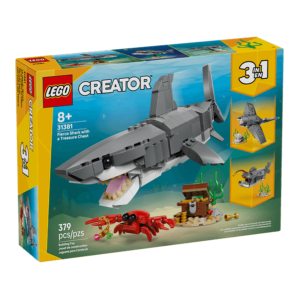 Set-Creator-Feroz-Tiburon-con-Cofre-del-Tesoro-379-Piezas-LEGO