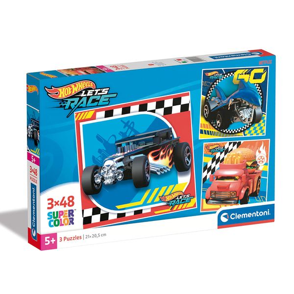 Set_3_Rompecabezas_Square_Hotwheels_144_Piezas_Clementoni_103436203