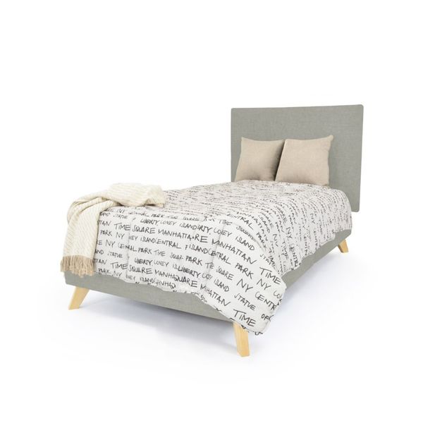Set Cabecero Liso y Base Cama Verona Sencillo Hogar Venecia - Taupe