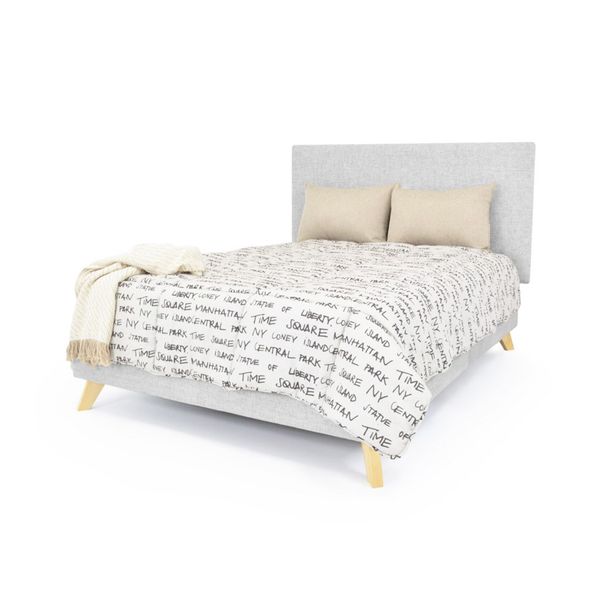 Set Cabecero Liso y Base Cama Verona Queen Hogar Venecia - Plata