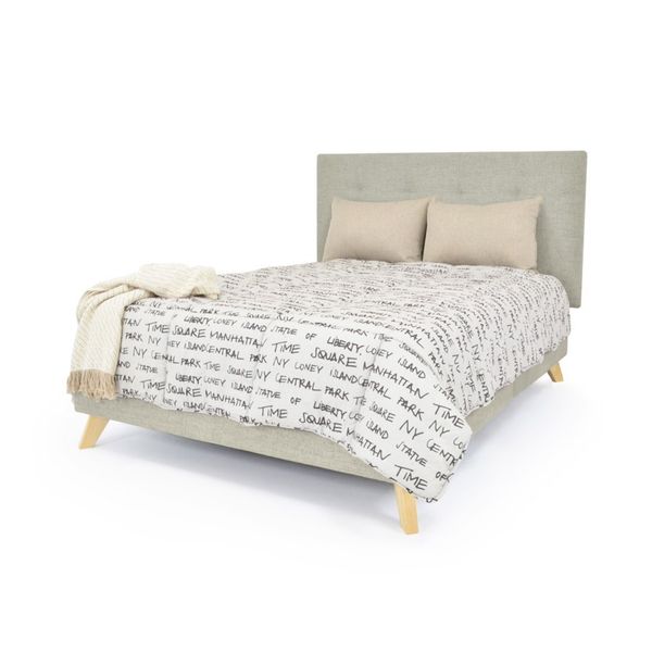 Set Cabecero Capitoneado y Base Cama Verona Doble Hogar Venecia - Taupe