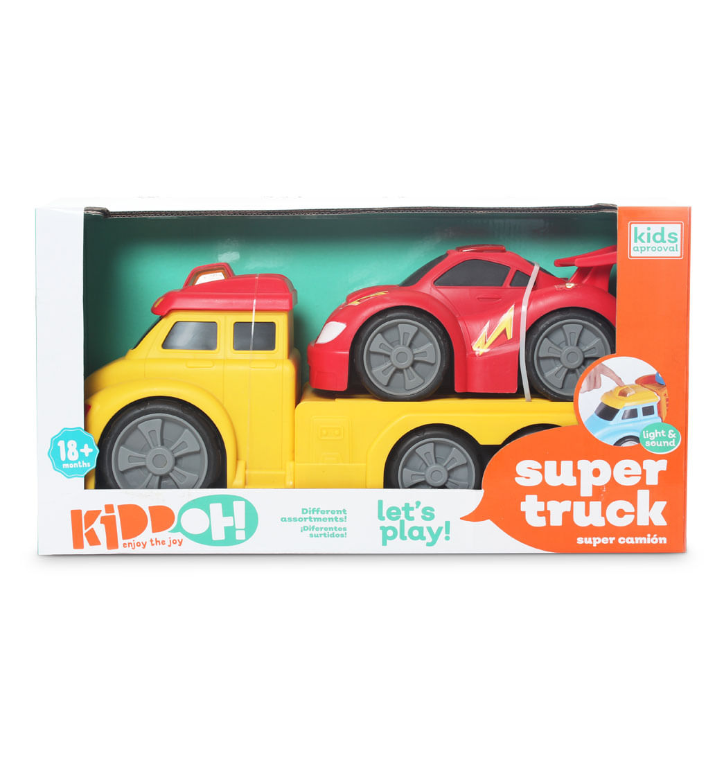 Set Súper Camión Transportador con Carro de Carreras - Kiddoh