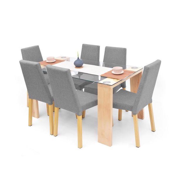 Set De Comedor 6 Puestos Viena Gris - Muebles Venecia Hogar Venecia