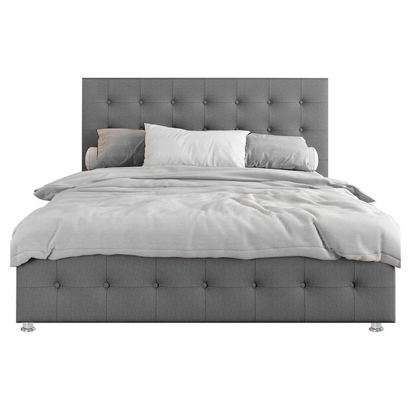 Combo Capital Colchón, Espaldar y Base Cama 140 - Gris Oscuro