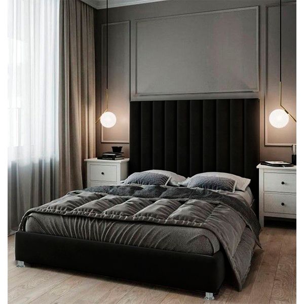 Combo Natura Colchón Pilow, Espaldar y Base Cama Ekonomodo 140 - Negro