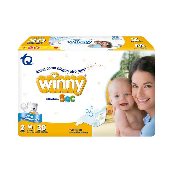 Pañales Ultratrim Sec Etapa 2 y Toallitas - Winny