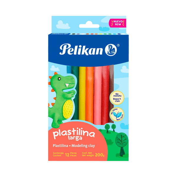 Caja 12 Plastilinas Largas Colores Surtidos - Pelikan