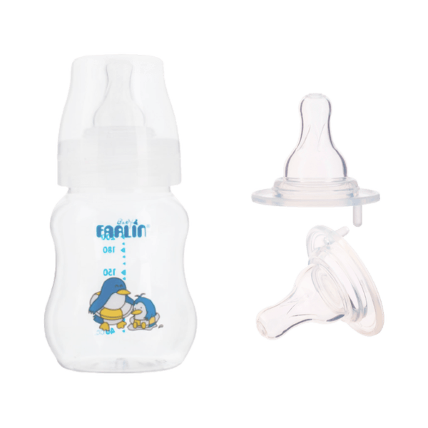 Combo Tetero Boca Ancha + 3 Chupos Anticolico Pingüino Azul