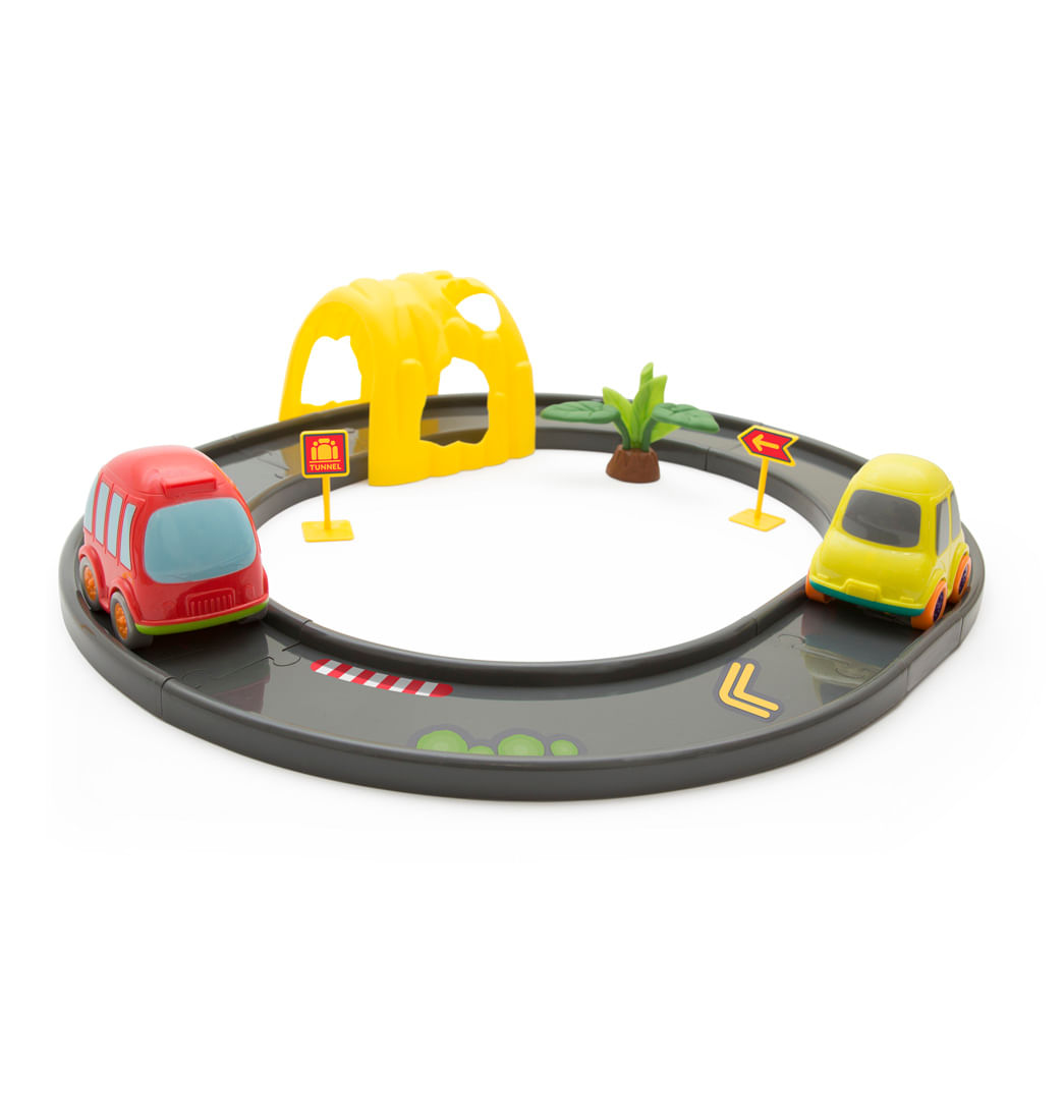 Set Ciudad con Pista Van y Carro Amarillo - Kiddoh
