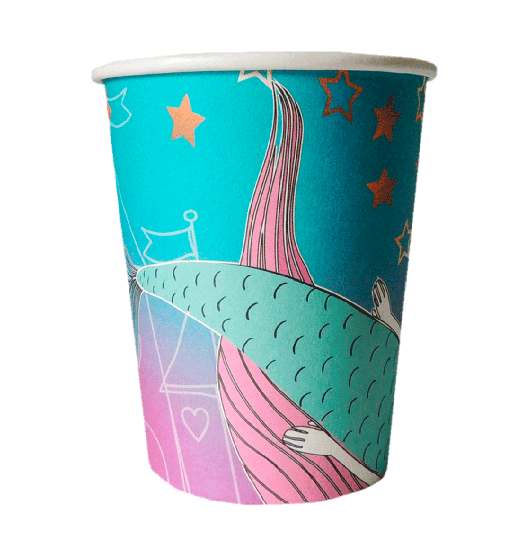 Set 8 Vasos Infantiles Princesa del Mar - Nico