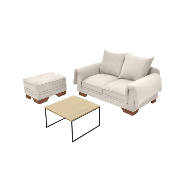 Combo Sala Daytona 2 Puestos + Puff + Mesa Centro Toulouse - Hogar Venecia
