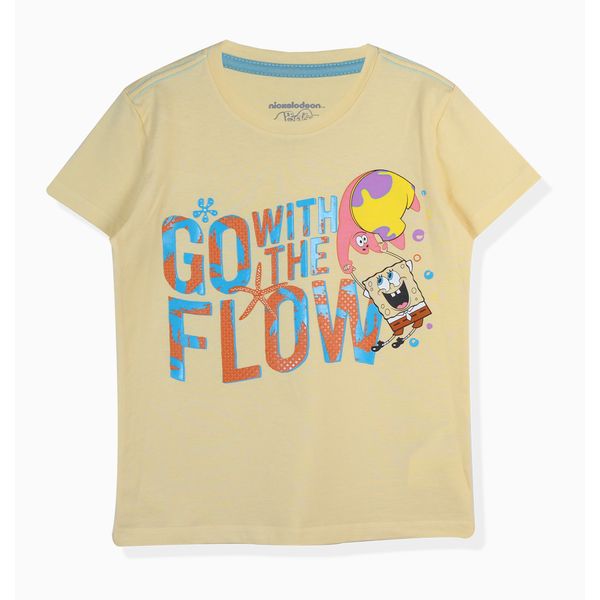 Camiseta Manga Corta Amarillo Niños - Bob Esponja