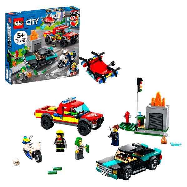 Set City: Rescate de Bomberos y Persecución Policial - Lego