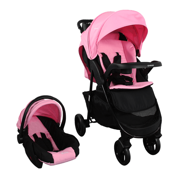 Coche Tipo Moisés con Portabebés Sienna Rosado - Bebesit