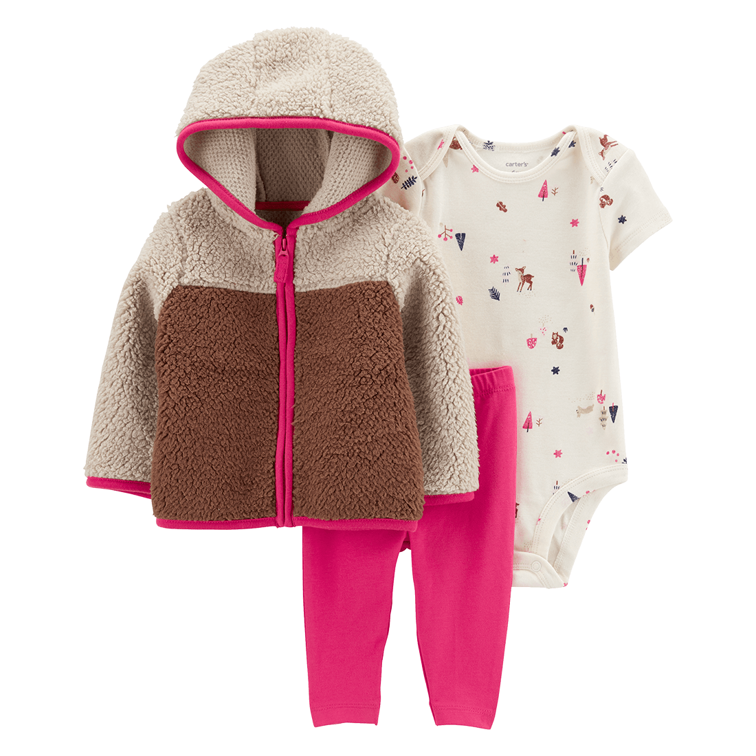 Set Body, Pantalón Rosado y Chaqueta Niñas - Carter's