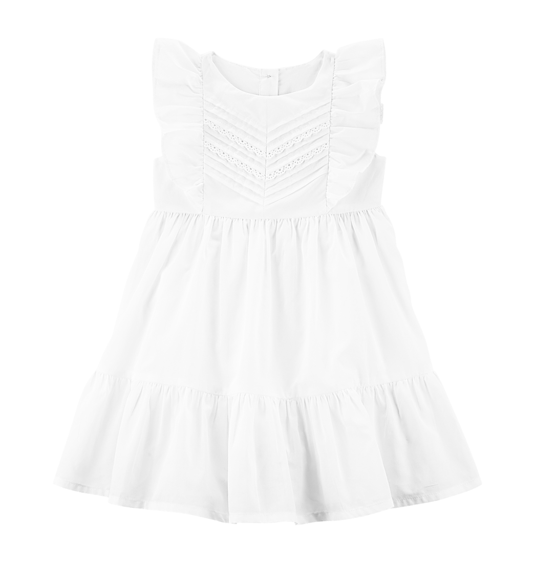 Vestido Manga Corta Blanco Niñas - Oshkosh