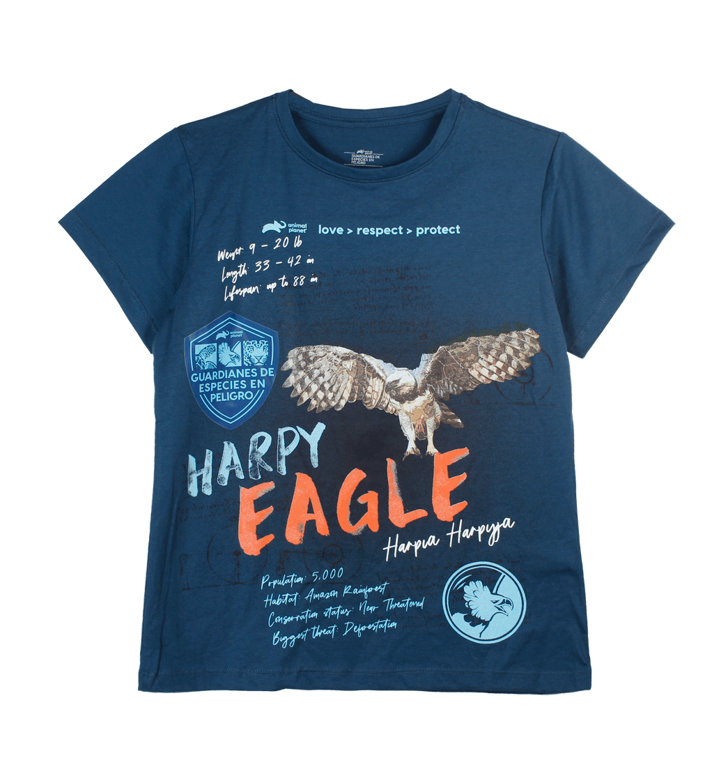 Camiseta Manga Corta Mujer Azul - Animal Planet