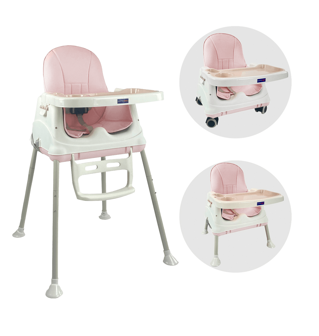 Silla Comedor Zoe 4 en 1 Rosado - Happy Baby