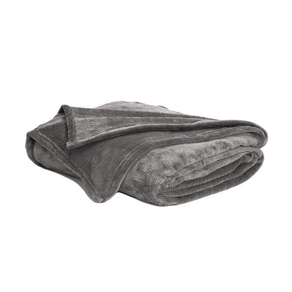 Manta Flannel Fleece Gris Oscuro - Mano de Oso