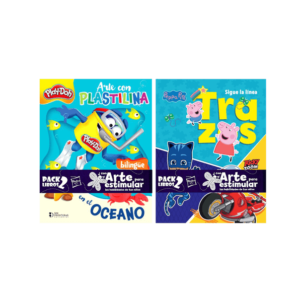 Pack 2 Libros Arte con Plastilina en el Océano Play Doh + Trazos Hasbro - Grupo Sin Fronteras