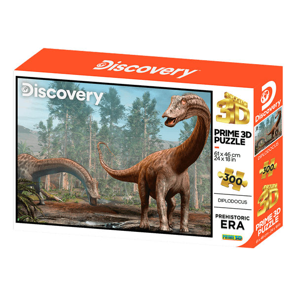 Rompecabezas Prime 3D Lenticular Diplodocus 300 Piezas - Discovery