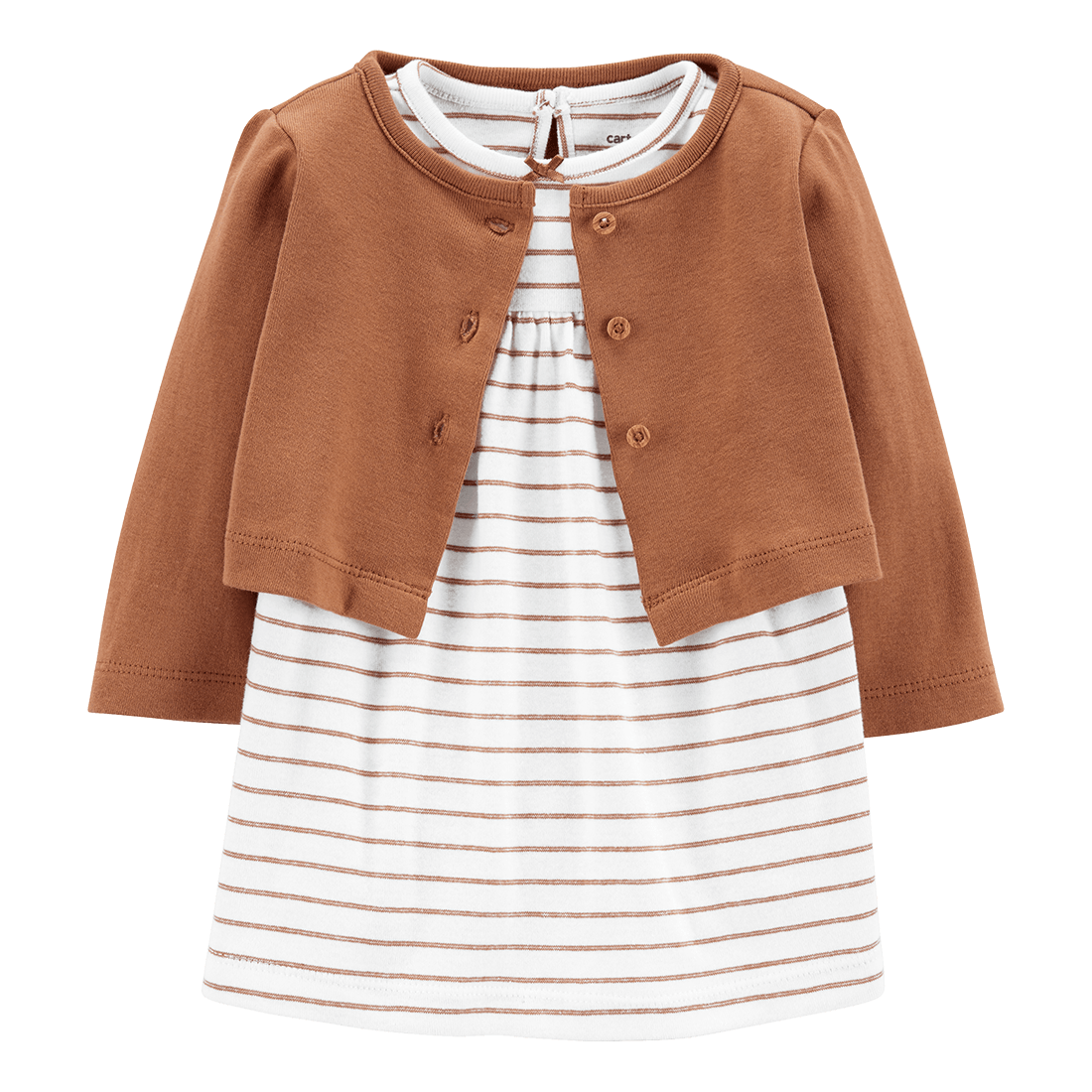 Set Vestido Rayas y Saco Café Niñas - Carter's