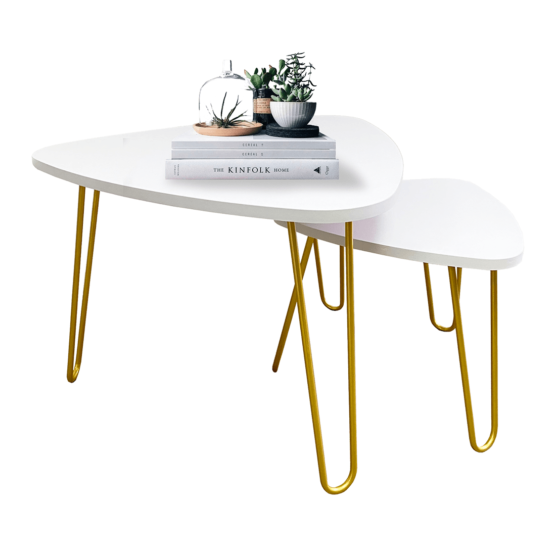 Set 2 Mesas de Centro Triangulares Shine Blanco - Dko Design